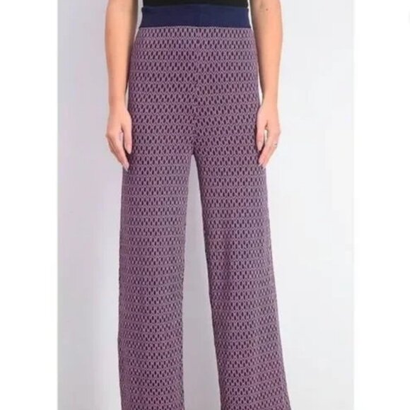 mango premium high waisted patterned knit pants - Picture 1 of 6